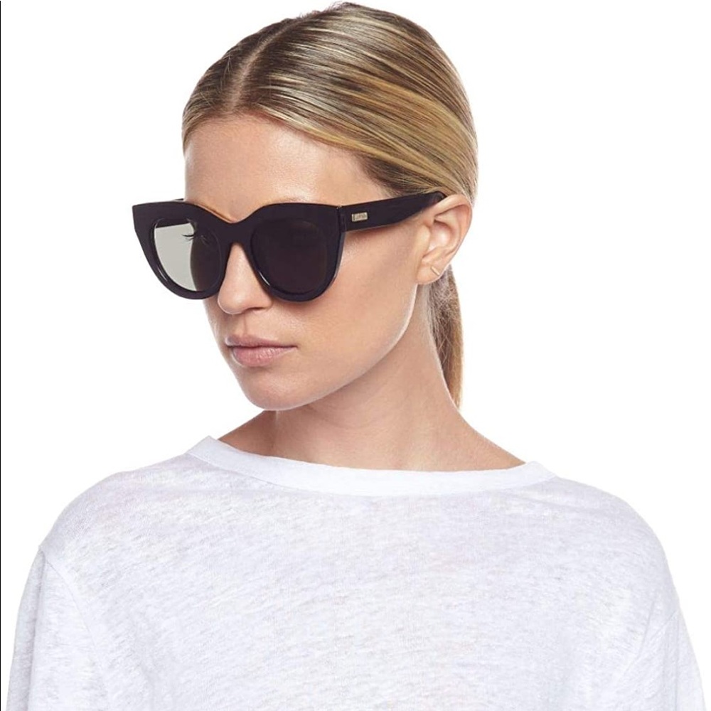 Le Specs Air Heart Sunglasses Black/Gold